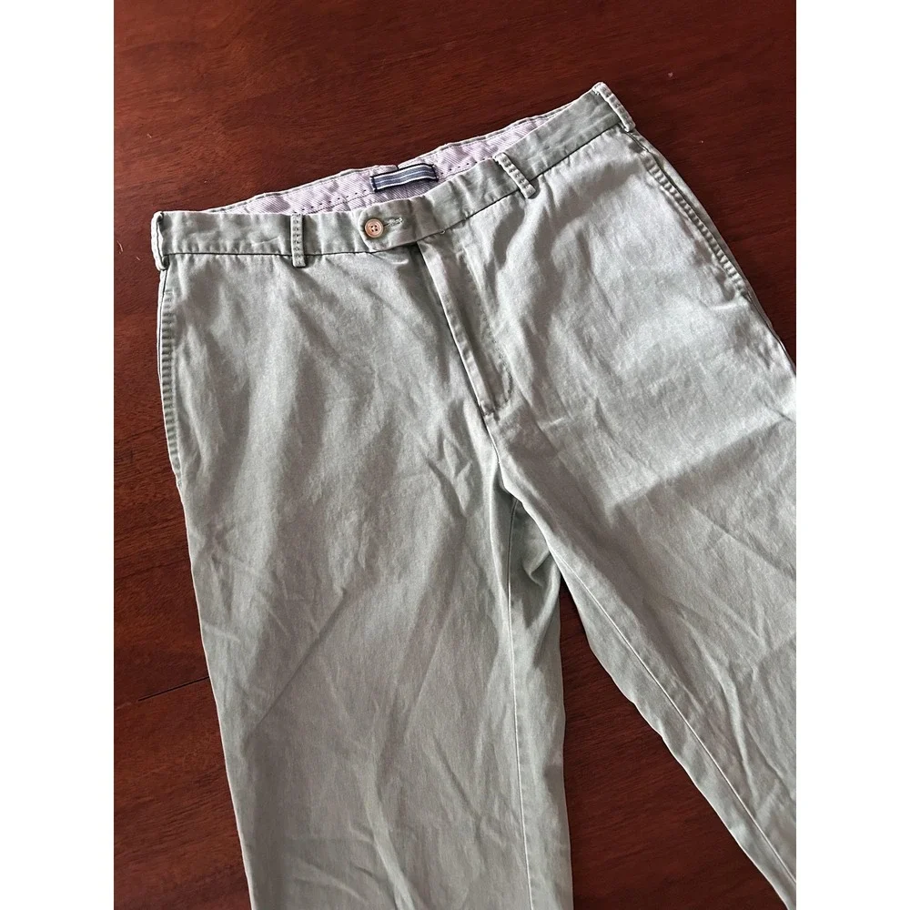 Peter Millar Pants Mens 34x30 Green Classic Fit Chino Straight‎ Leg Casual